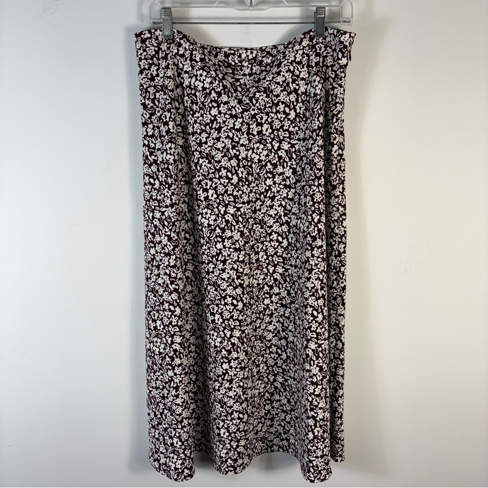 RW&CO. Dark Floral Midi Skirt - Size 14 Boho Office Professional NWT